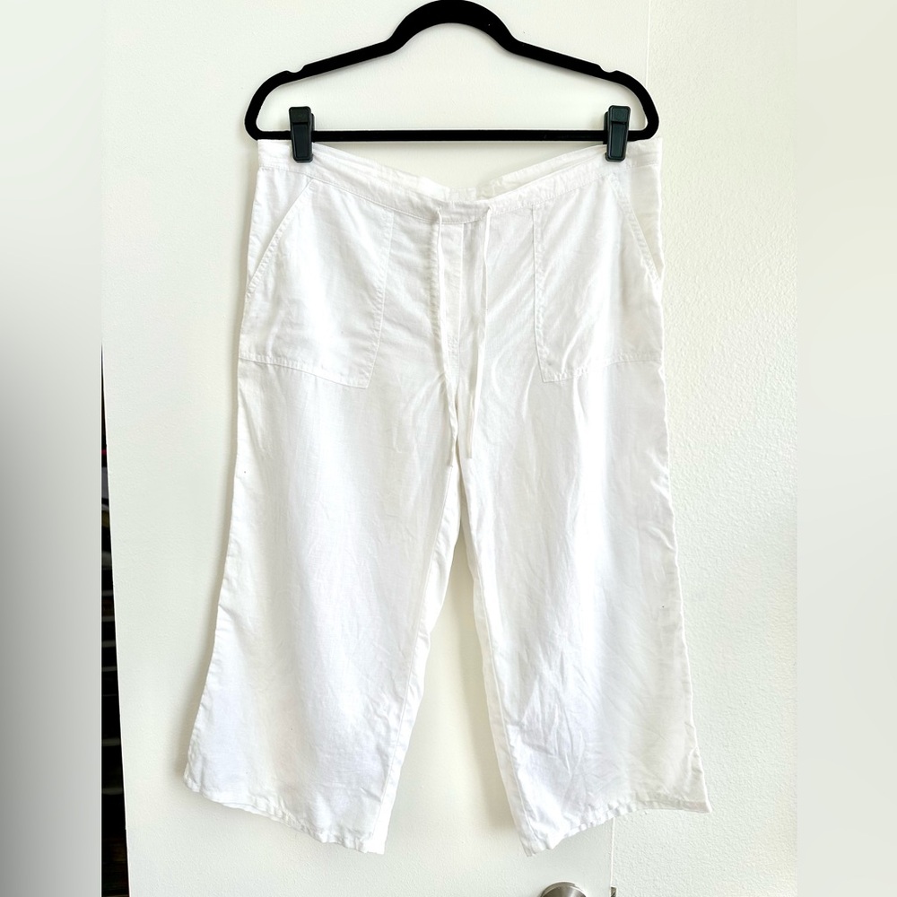 VS LONDON JEAN CAPRI LINEN PANTS